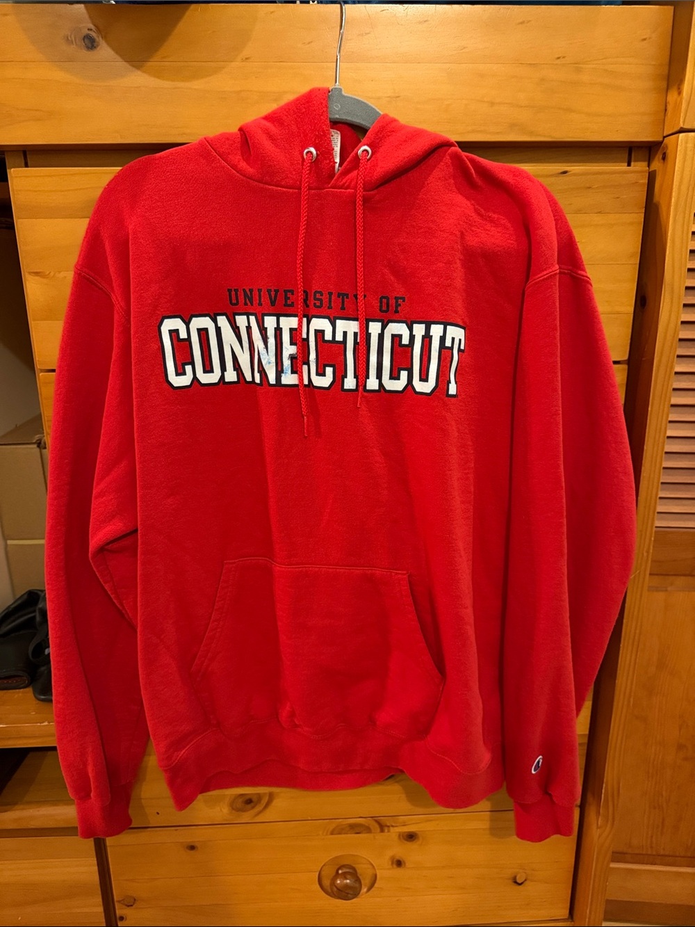 Champion Red Pullover Hoodie with Drawstring